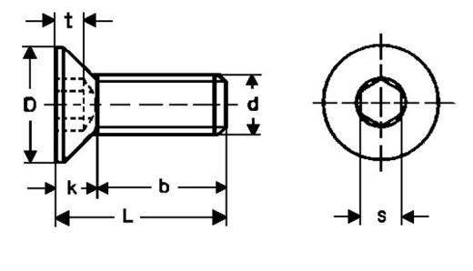 Senkschraube Visier Halterung 10/24/25mm